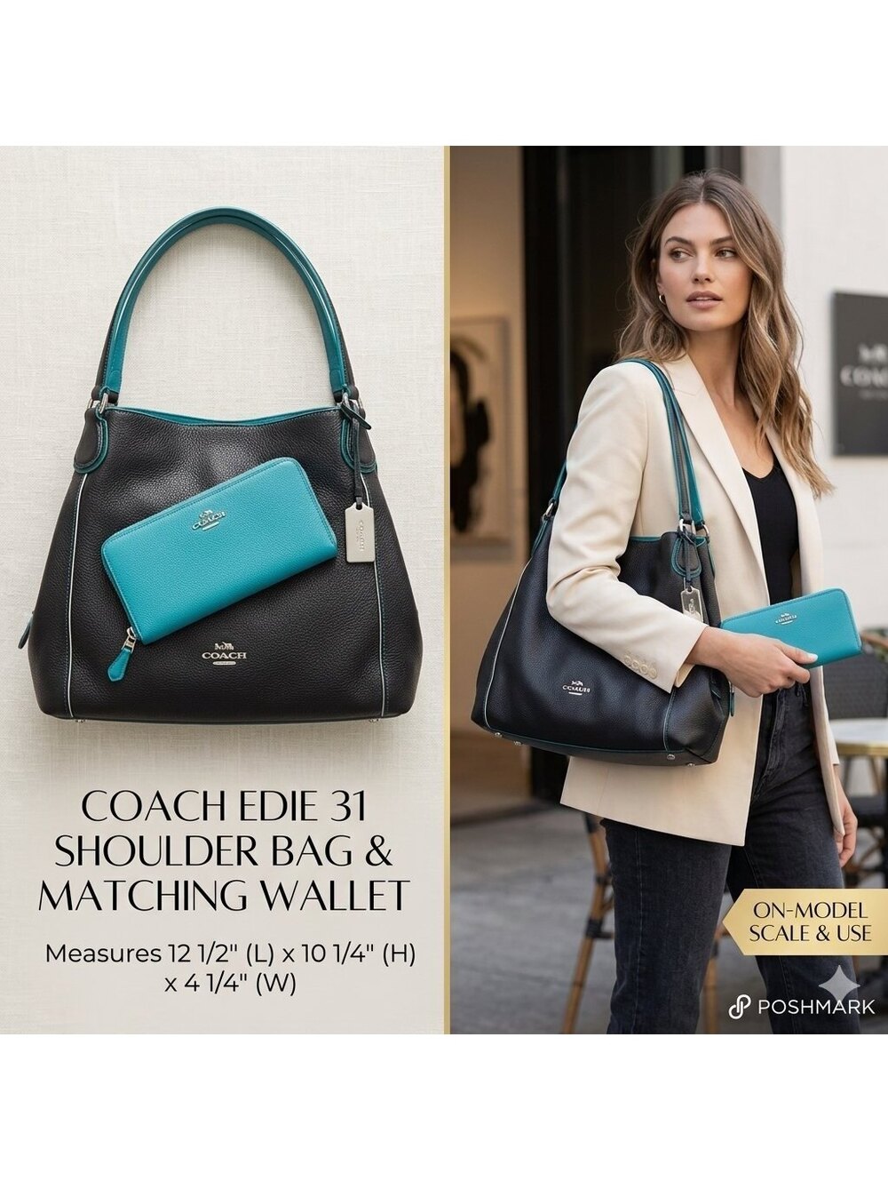 Coach Edie 31 Shoulder Bag & Matching Zip Wallet Set